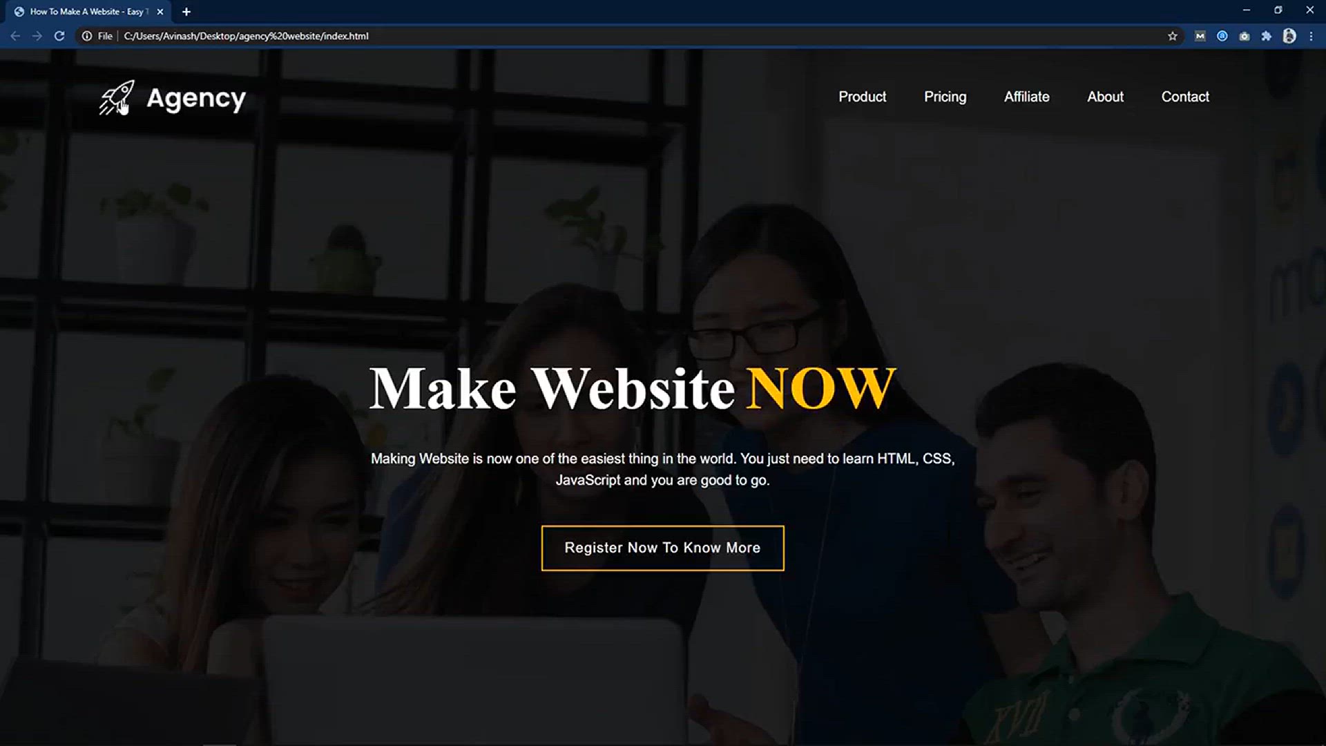 'Video thumbnail for How To Make A Website With Sliding Text Using HTML And CSS Step By Step'