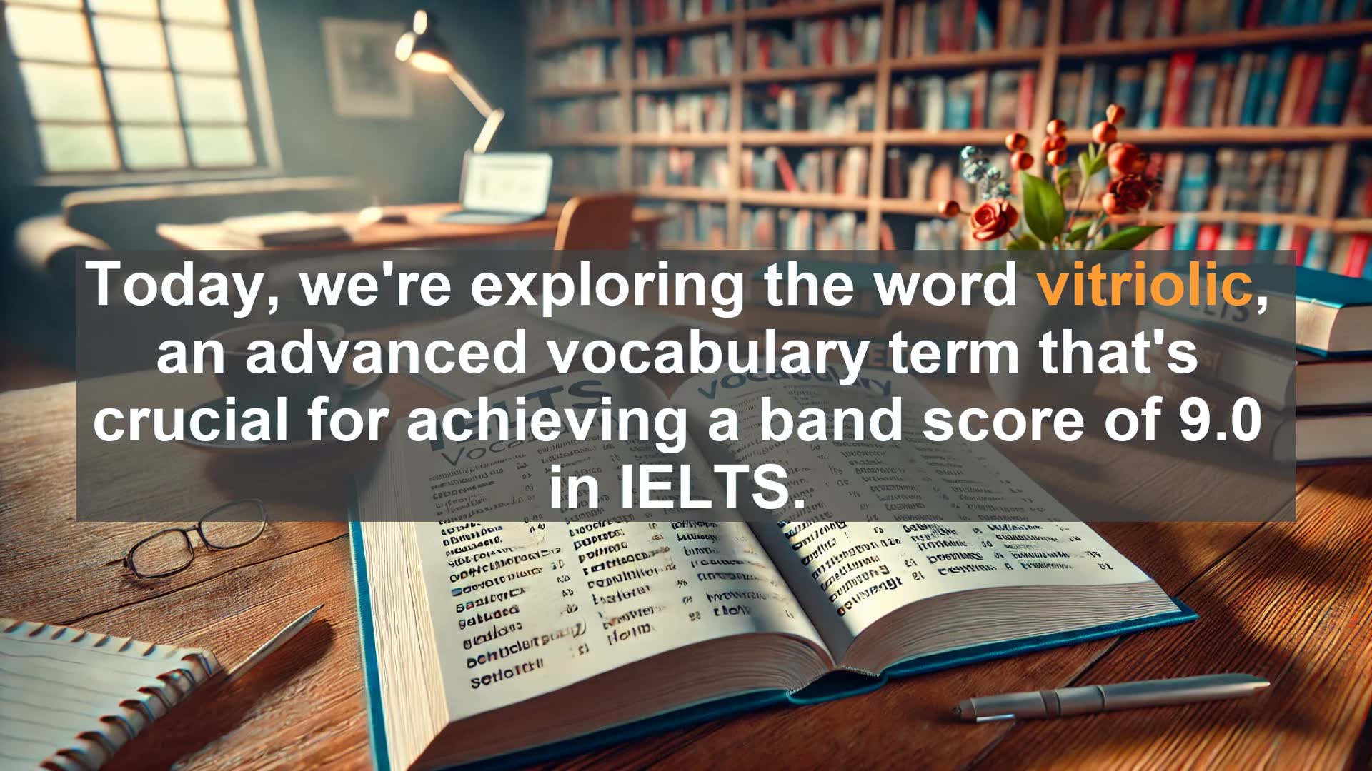 'Video thumbnail for 2000 Must Know IELTS 9.0 Vocabulary - Understanding 'Vitriolic': A Key Word for IELTS Success'
