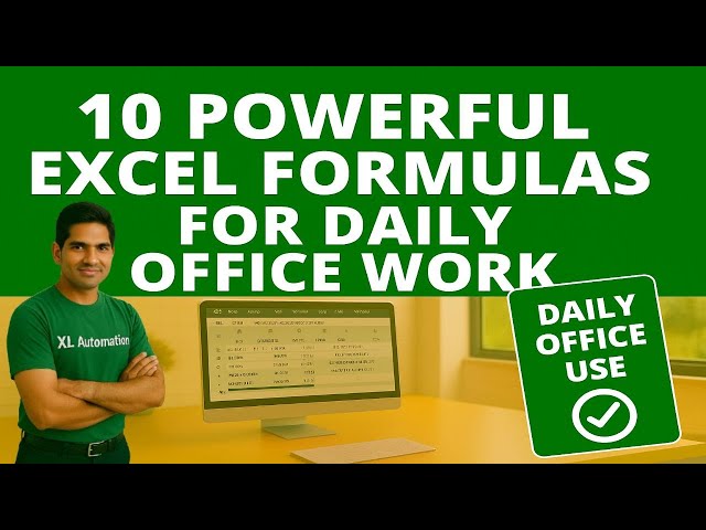 Video thumbnail for 10 Powerful Excel Formulas for Daily Office Work || Daily Excel Formulas for MIS and Analyst Roles