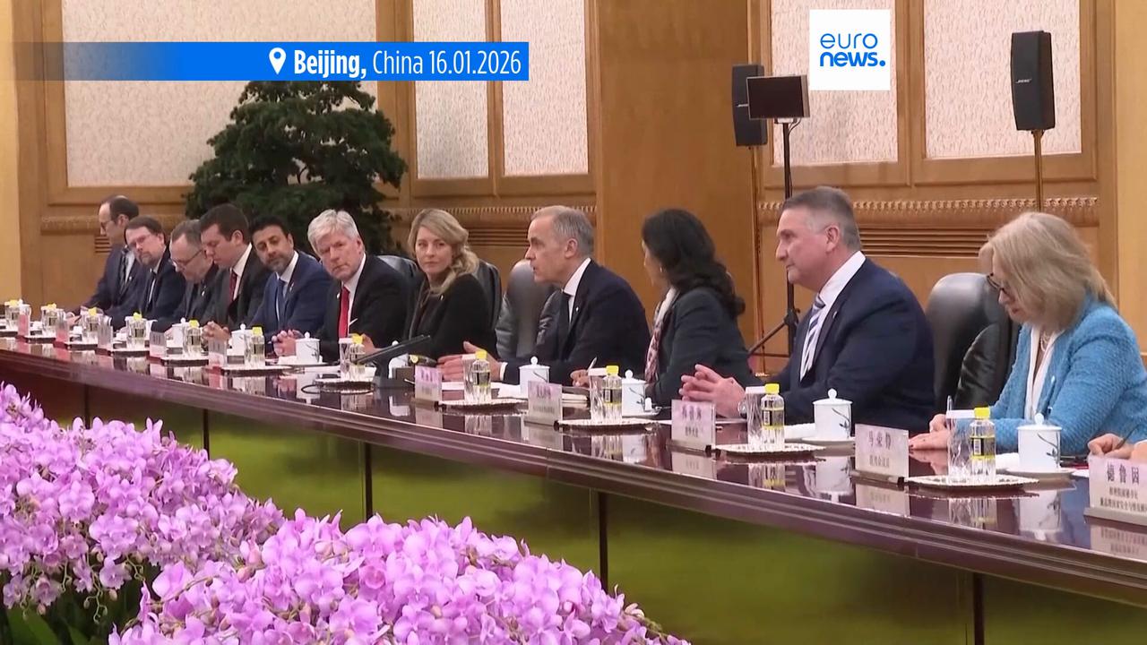 Video thumbnail for Canada PM Mark Carney hails strategic China partnership in Beijing meeting with Xi Jinping