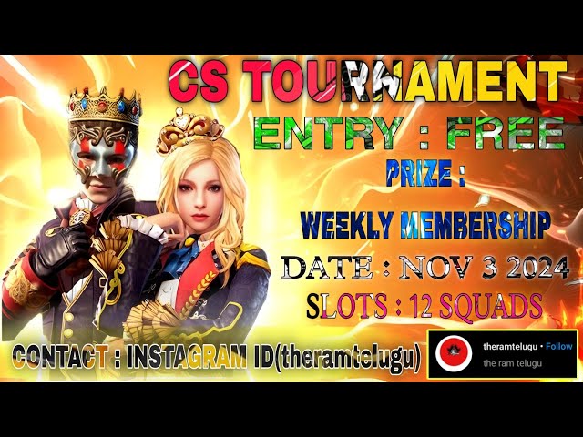 Video thumbnail for CS TOURNAMENT🔥||FREE FIRE☠️#freefiretournament #freefiretelugu#foryou#viralvideo #trending