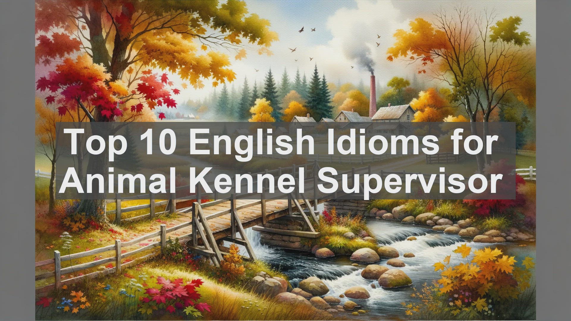 'Video thumbnail for Top 10 English Idioms for Animal Kennel Supervisor'