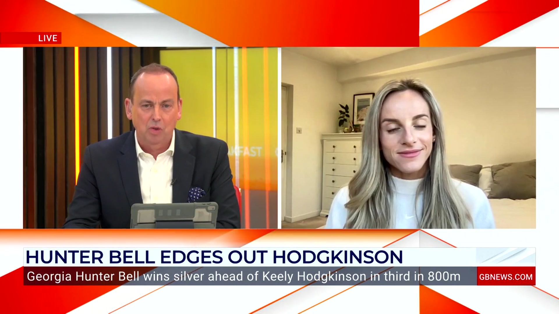 'Video thumbnail for WATCH: Georgia Hunter Bell lifts lid on sharing the podium with Keely Hodgkinson in World Championship thriller'
