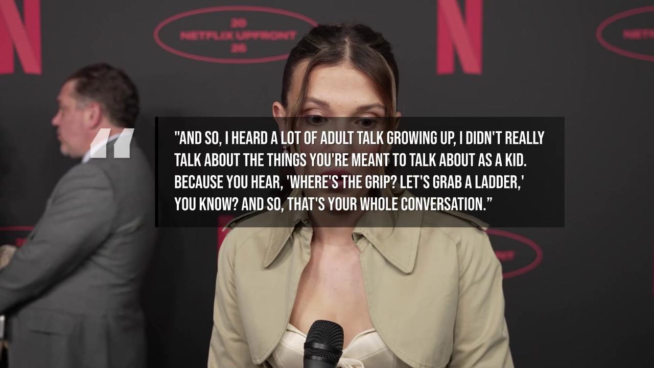 Video thumbnail for Millie Bobby Brown doesn't know 'how to react' to people her own age.