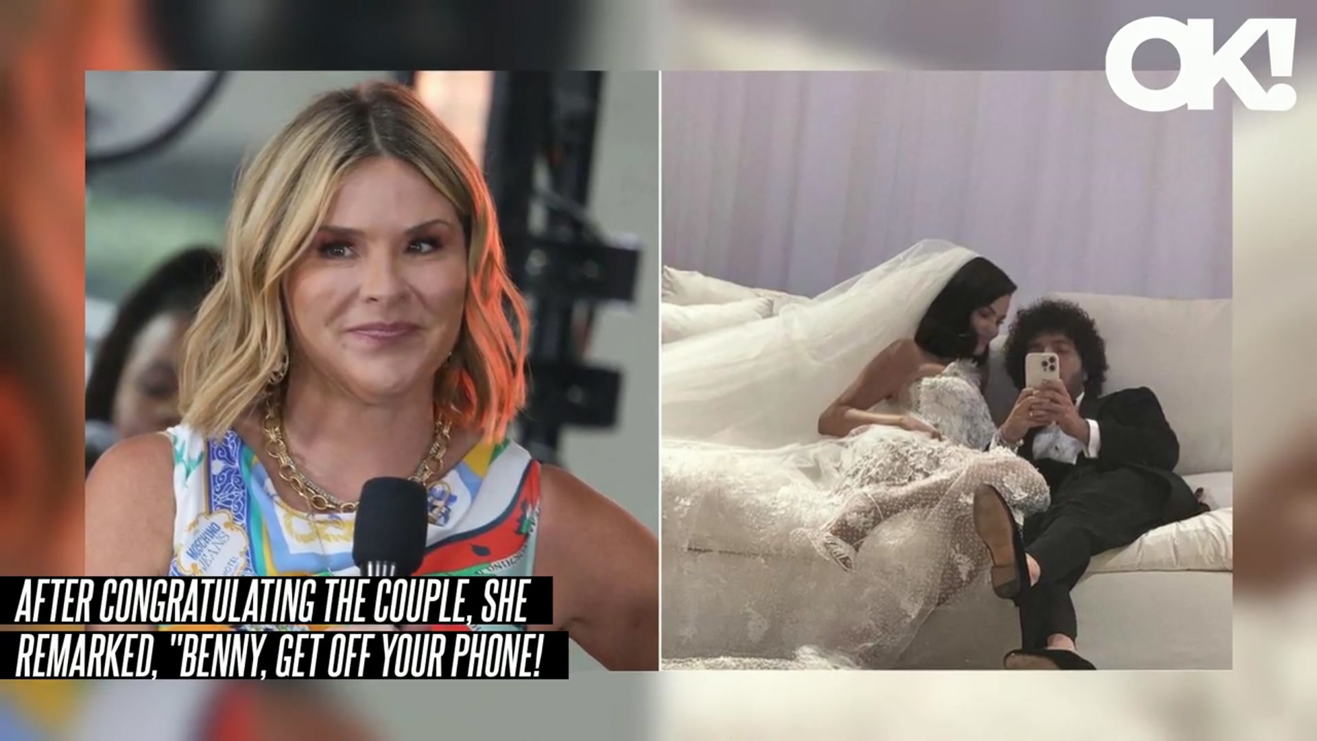 'Video thumbnail for Jenna Bush Hager Drags Benny Blanco for Texting During His Wedding to Selena Gomez: 'Get Off Your Phone!''
