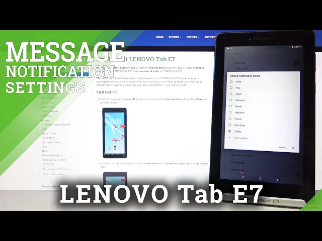 Video thumbnail for Notification Tones List Review - Lenovo Tab E7