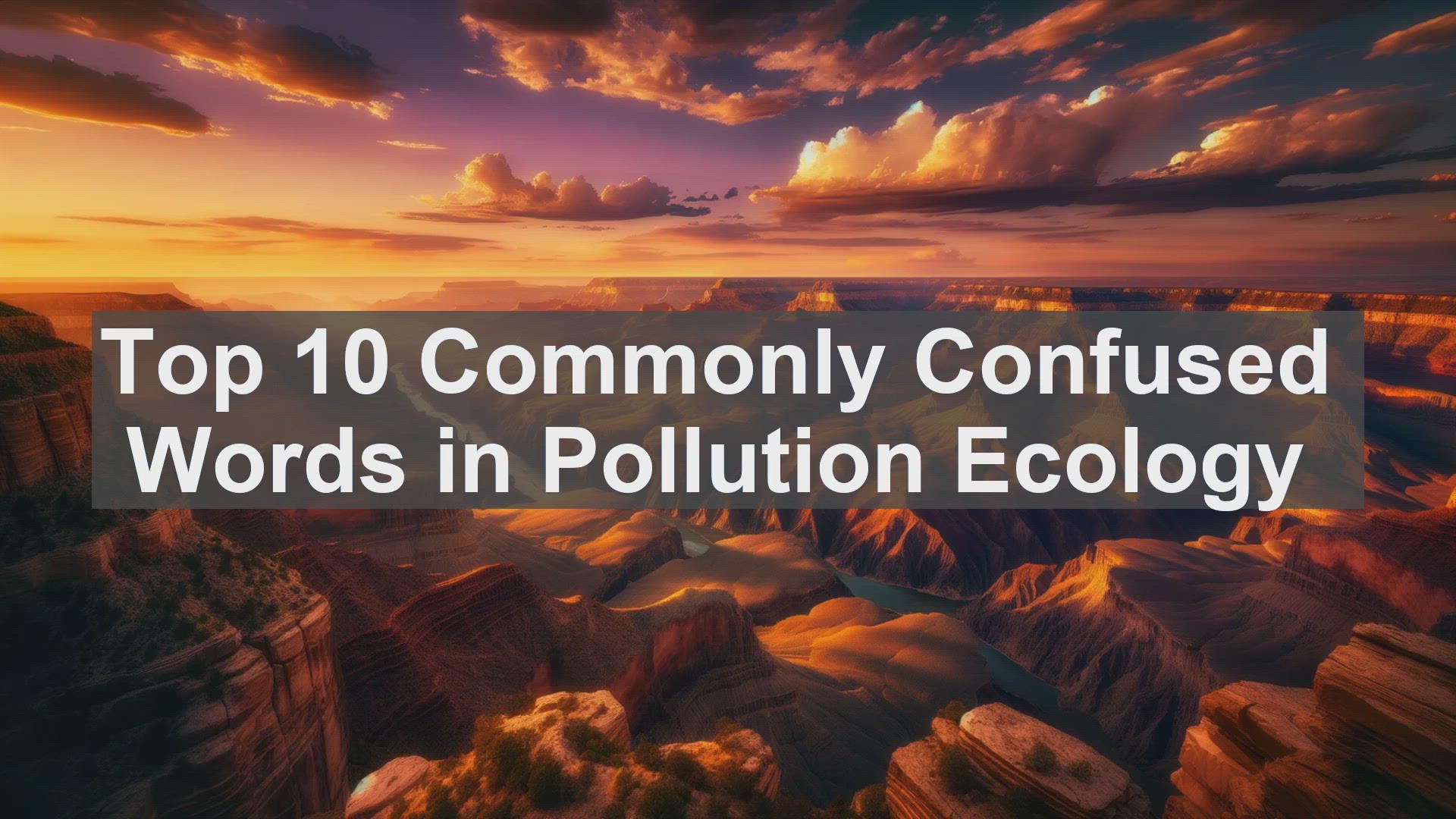 'Video thumbnail for Top 10 Commonly Confused Words in Pollution Ecology'