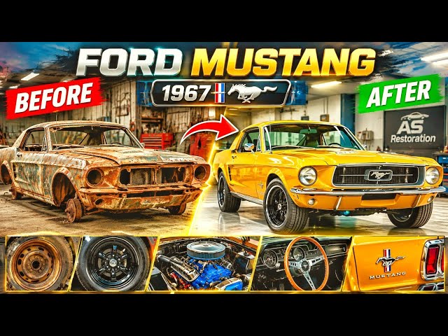 Video thumbnail for 1967 Ford Mustang Restoration | AI Classic Car Restoration (ASMR) | As AI Restoration