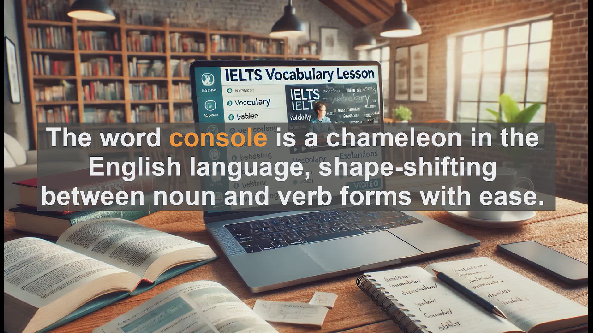 'Video thumbnail for 5000 Must Know IELTS 8.0 Vocabulary - Console: A Versatile Word for IELTS Success'