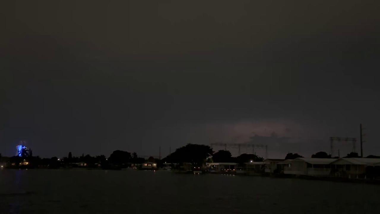 Video thumbnail for US: Lightning Illuminates Sky Over Dania Beach During Severe Storm.