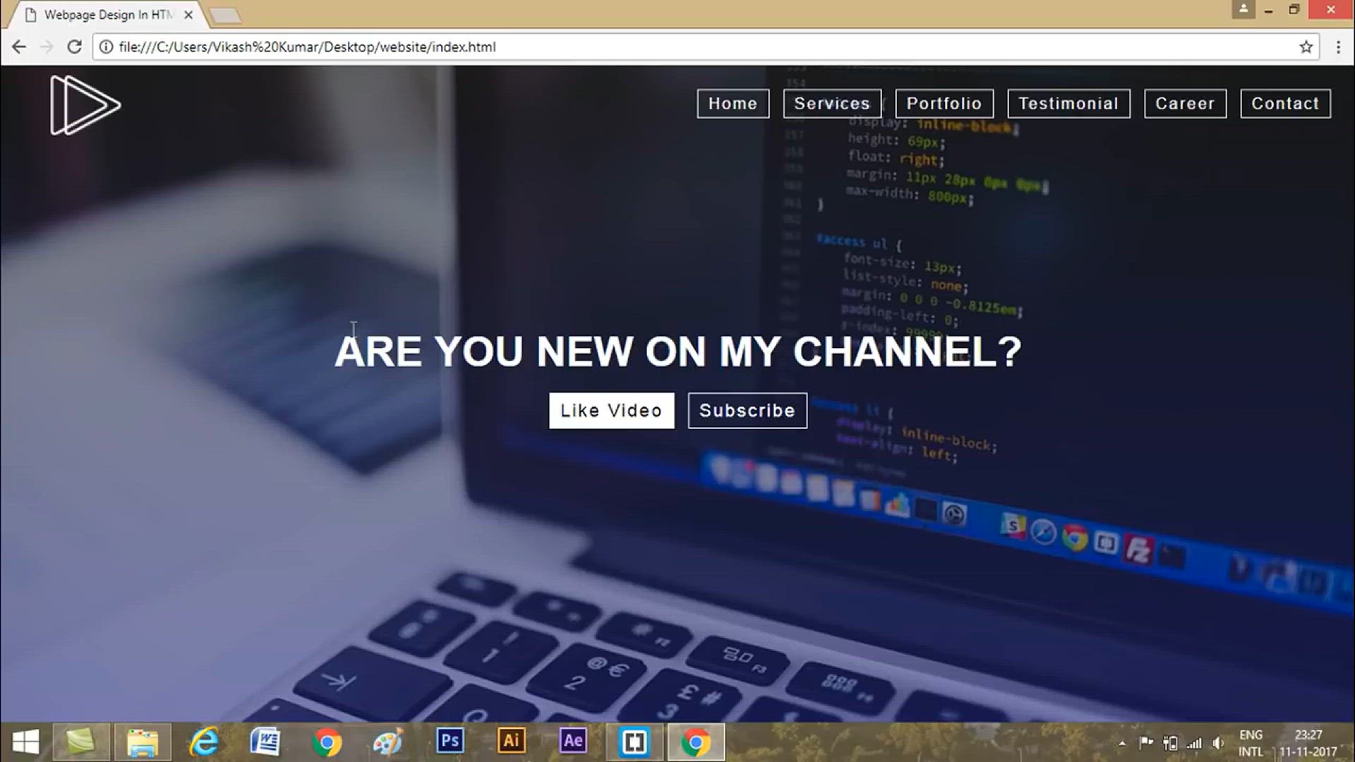 'Video thumbnail for How To Create A Website Using HTML & CSS Step by Step Website Tutorial'