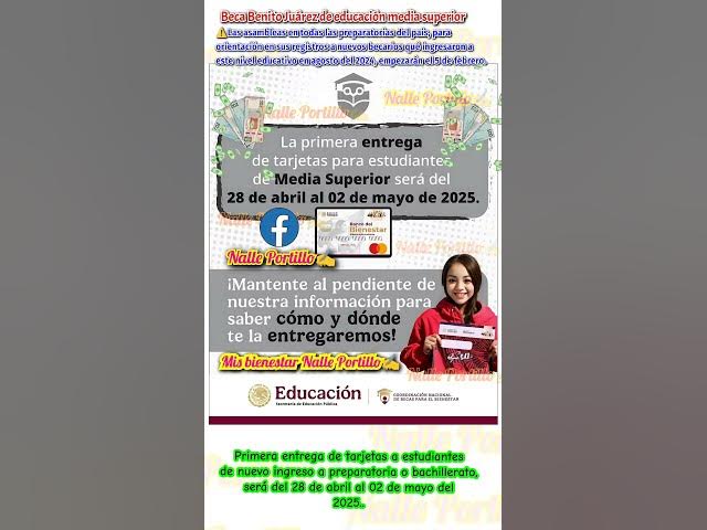 Video thumbnail for Fecha de entrega de tarjetas a educación media superior #becasbienestar #programassociales