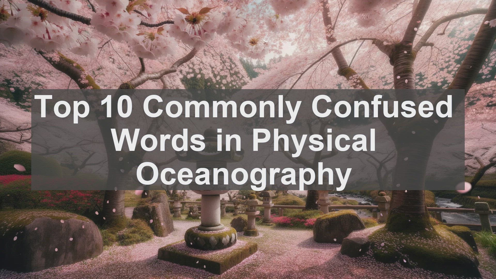 'Video thumbnail for Top 10 Commonly Confused Words in Physical Oceanography'