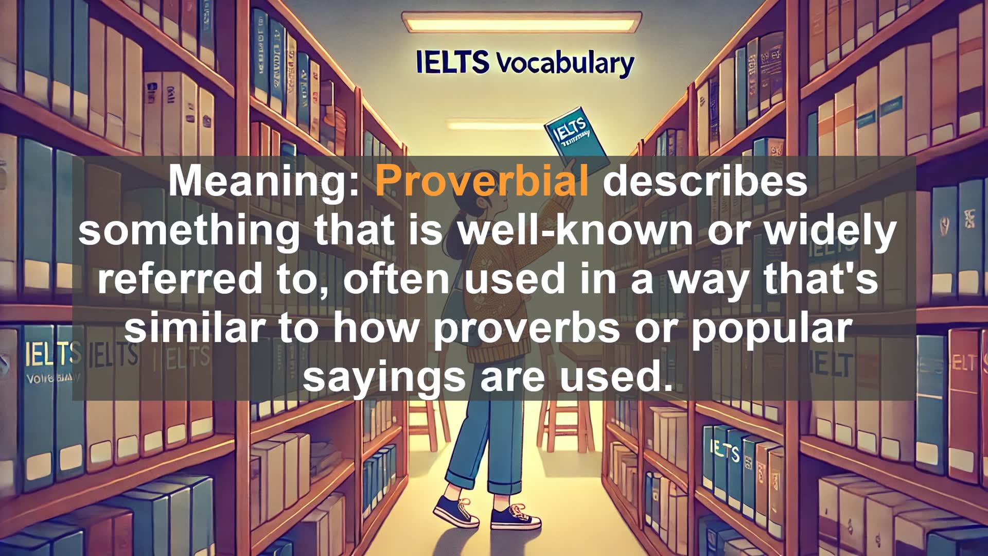 'Video thumbnail for 2000 Must Know IELTS 9.0 Vocabulary - Master 'Proverbial': Boost Your IELTS Score to 9.0'