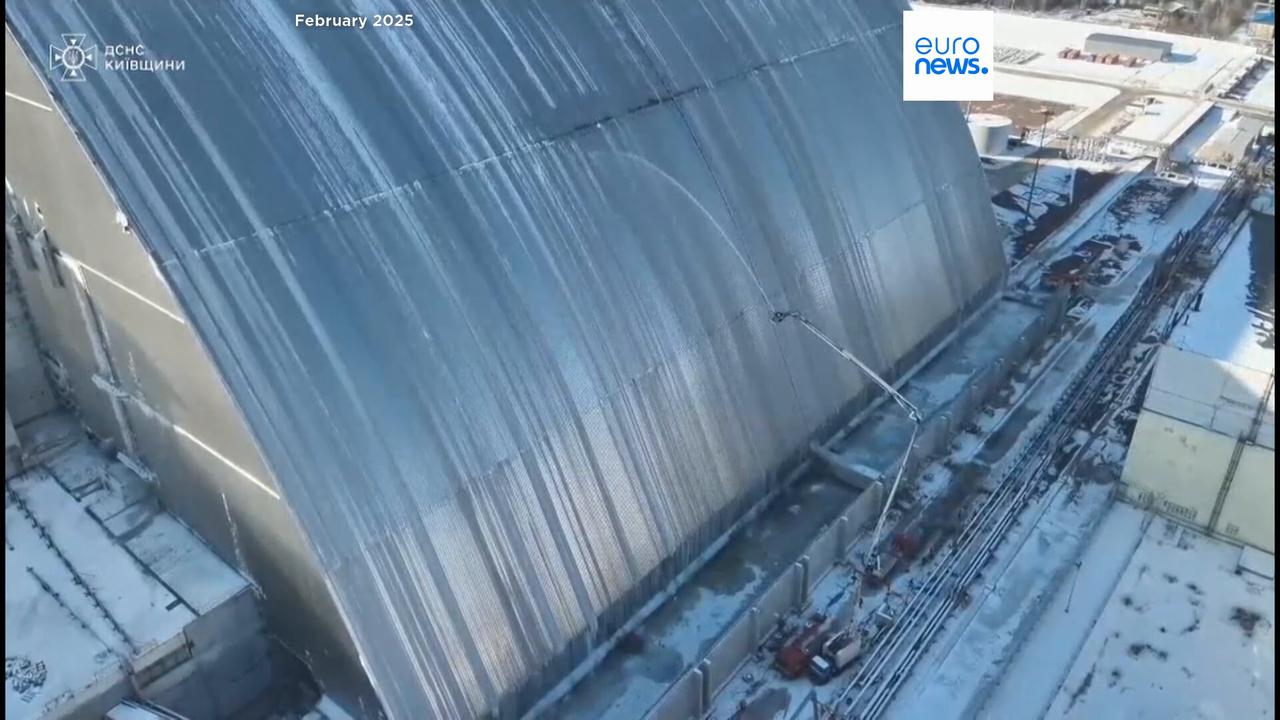 Video thumbnail for Shield protecting Chernobyl nuclear power plant no longer blocks radiation, IAEA says