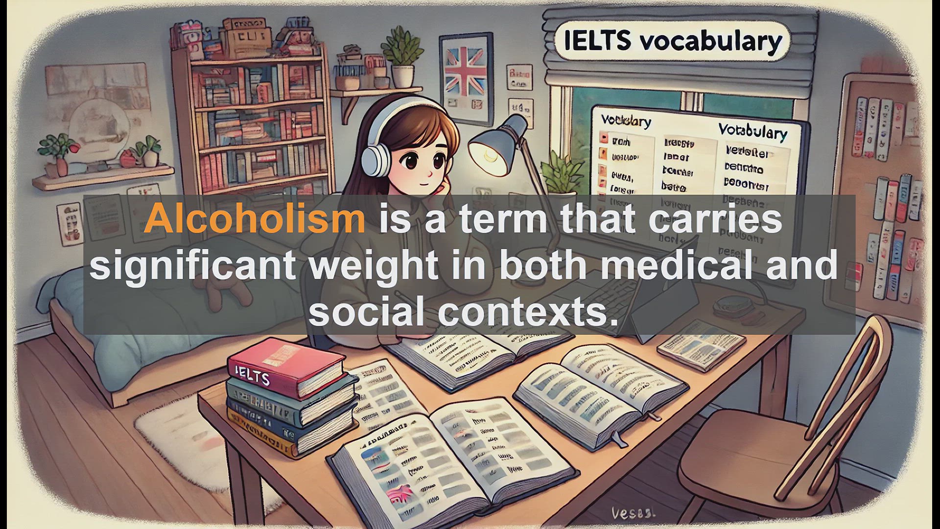 'Video thumbnail for 5000 Must Know IELTS 8.0 Vocabulary - Alcoholism: Definition, Impact, and Common Misconceptions'