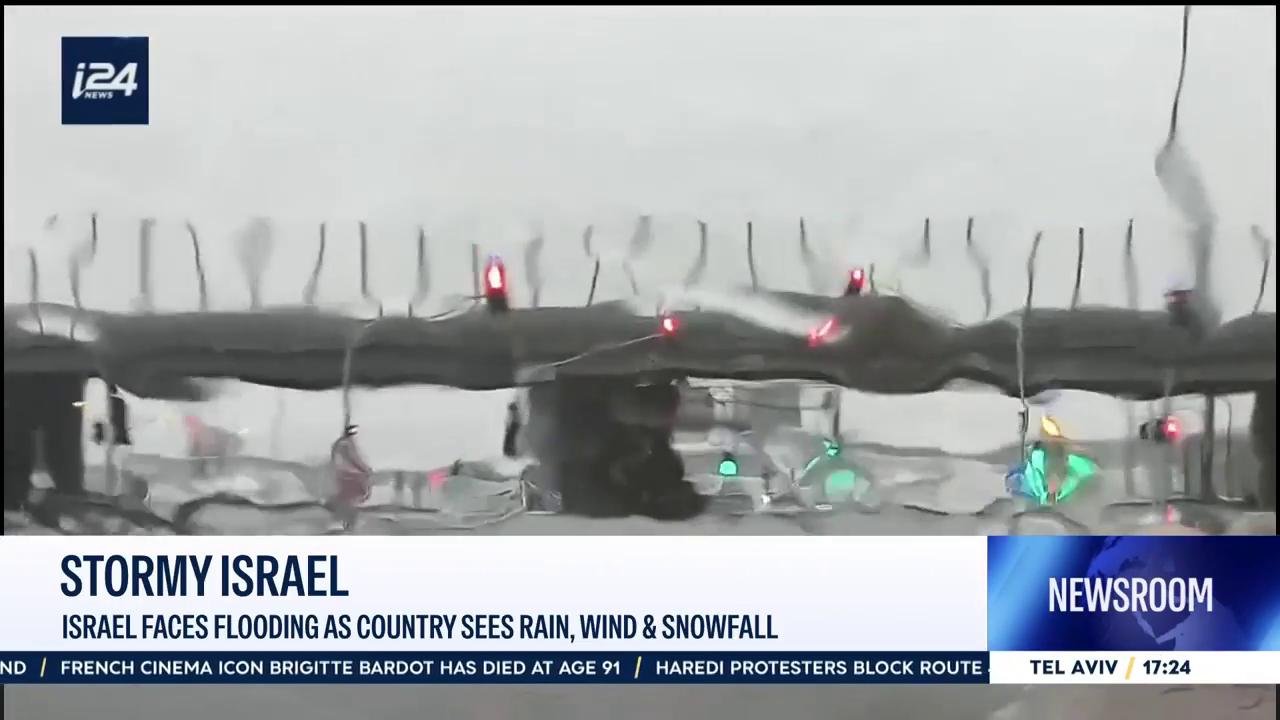 Video thumbnail for Stormy Israel: Israel faces flooding as country sees rain, wind & snowfall