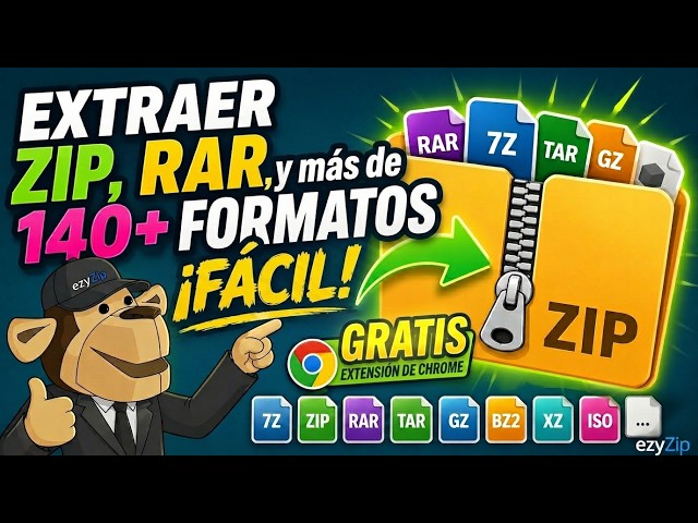 Video thumbnail for 📦 Extraer ZIP, RAR y Más de 140 Formatos con la Extensión de Chrome | Gratis y Local