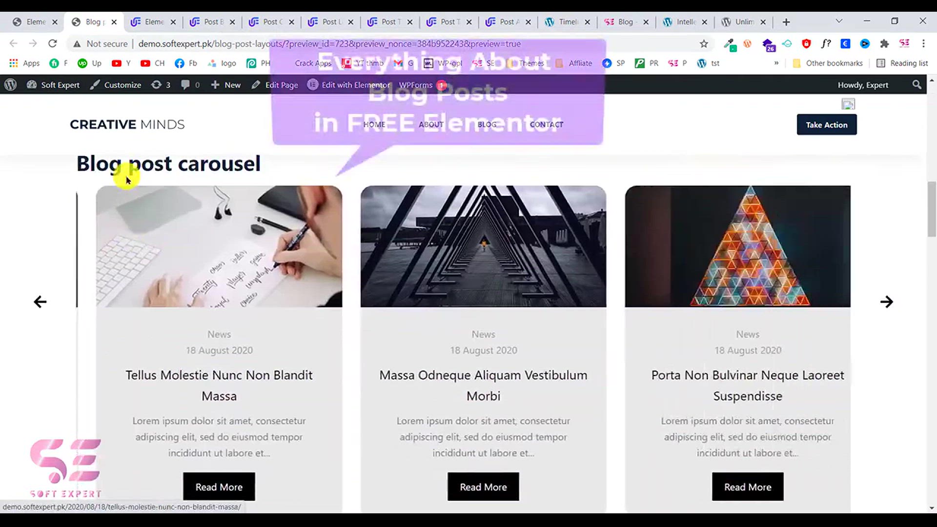 'Video thumbnail for Everything About Blog Posts inside FREE Elementor 2022'