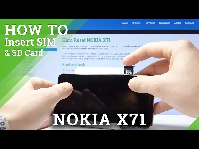 Video thumbnail for How to Put Nano SIM & Micro SD Card into Nokia X71 - Find Card Slot / Card Input