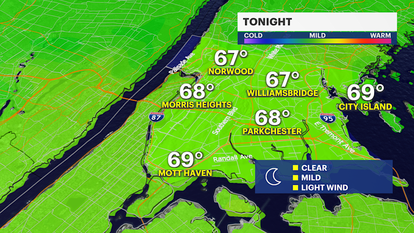 Video thumbnail for Sunny skies and warm temperatures for Monday before extreme heat returns to the Bronx