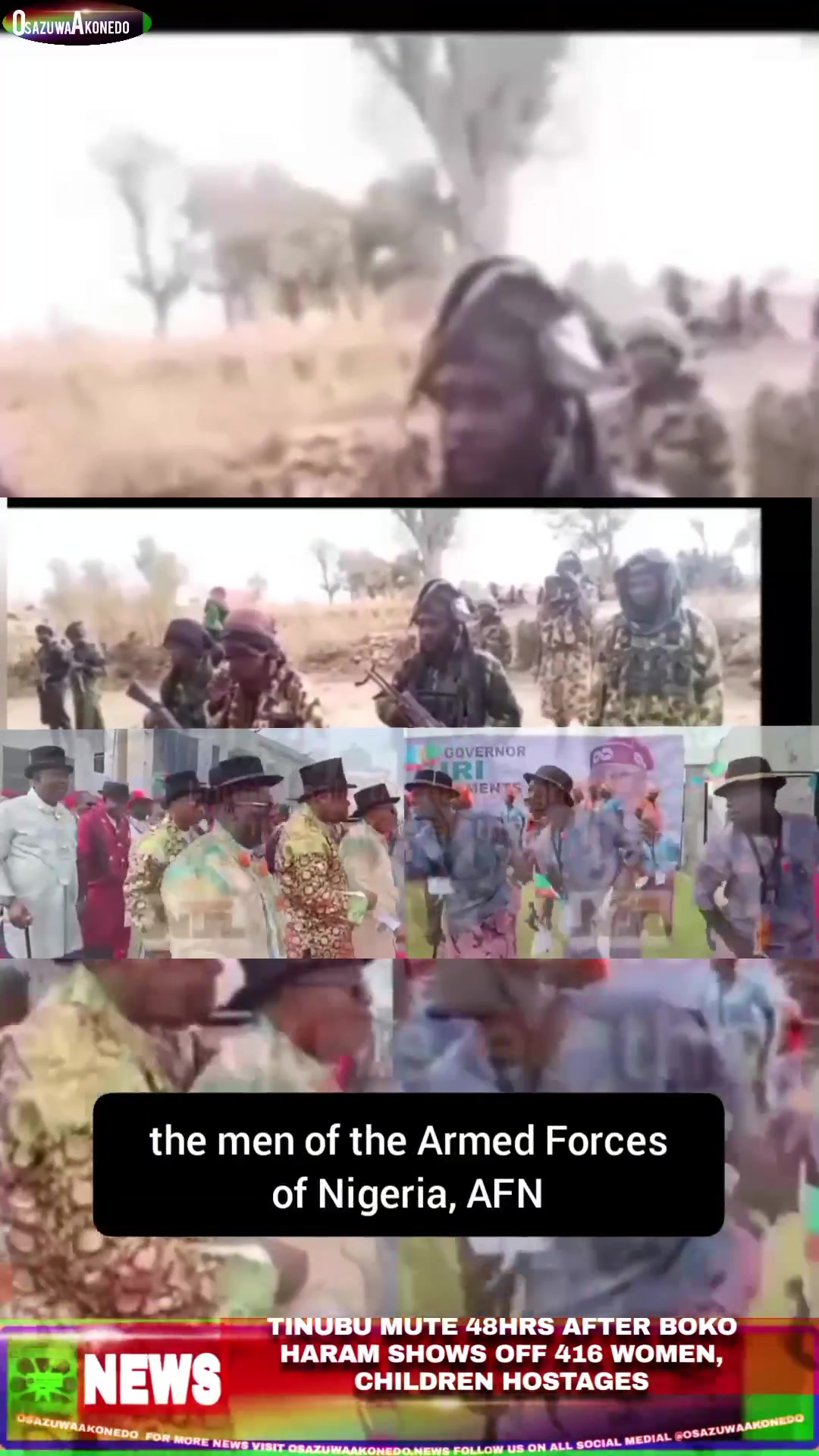 Tinubu Mute 48hrs After Boko Haram Shows Off 416 Women, Children Hostages