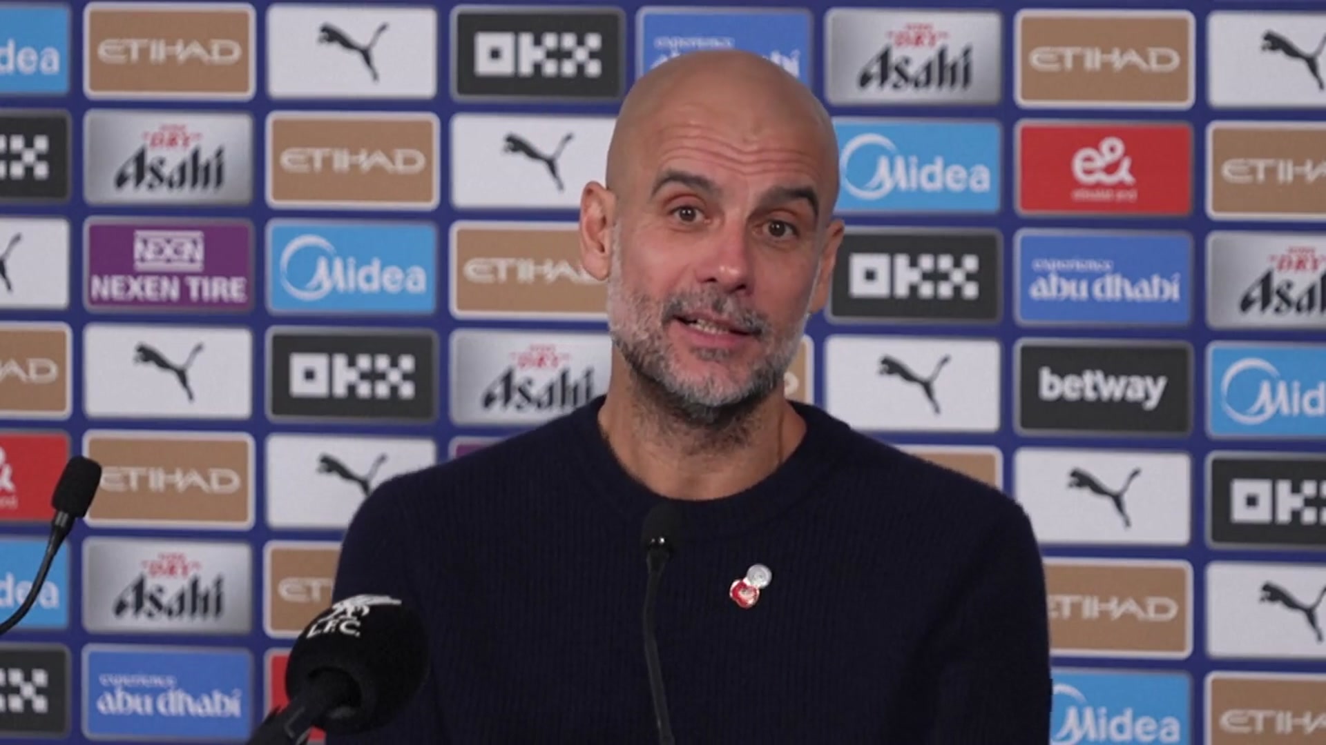 'Video thumbnail for 'Incredible present to beat Liverpool' - Guardiola on celebrating 1000th game'