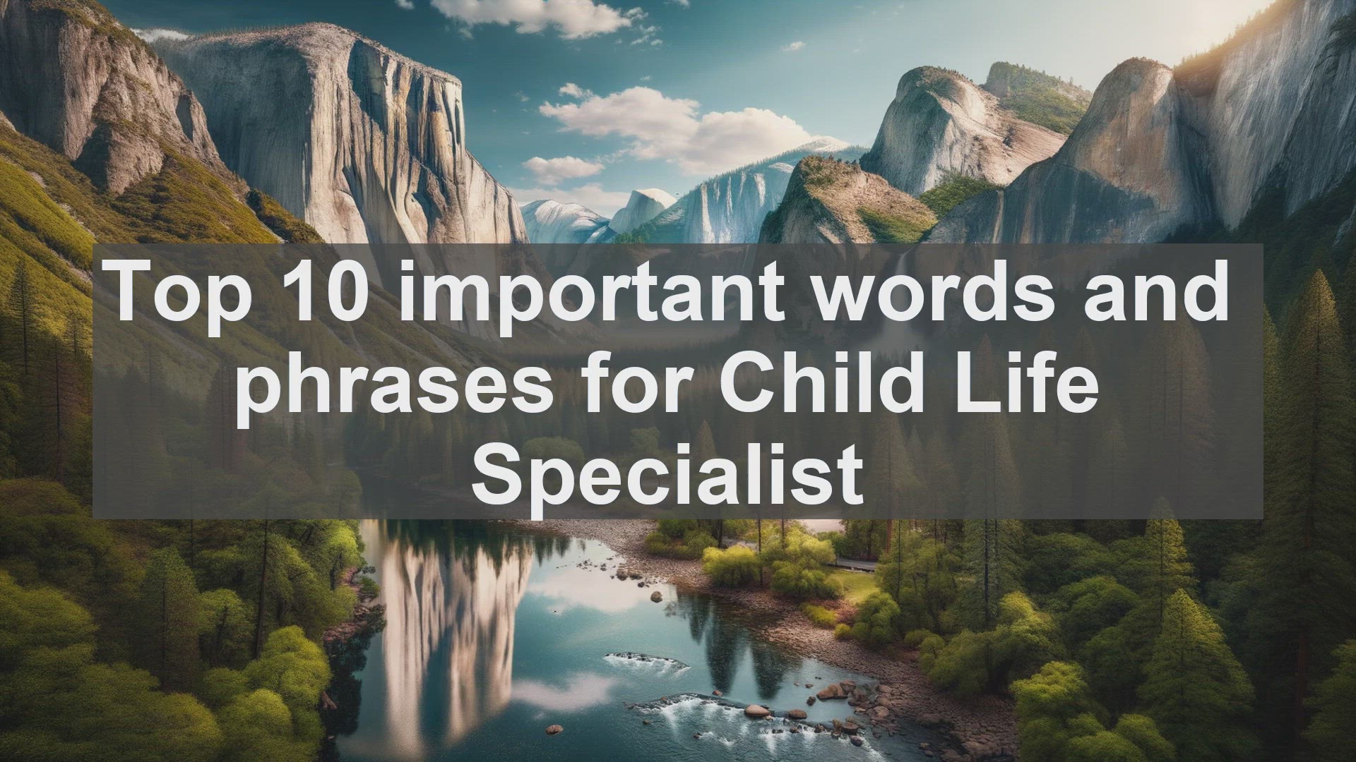 'Video thumbnail for Top 10 important words and phrases for Child Life Specialist'