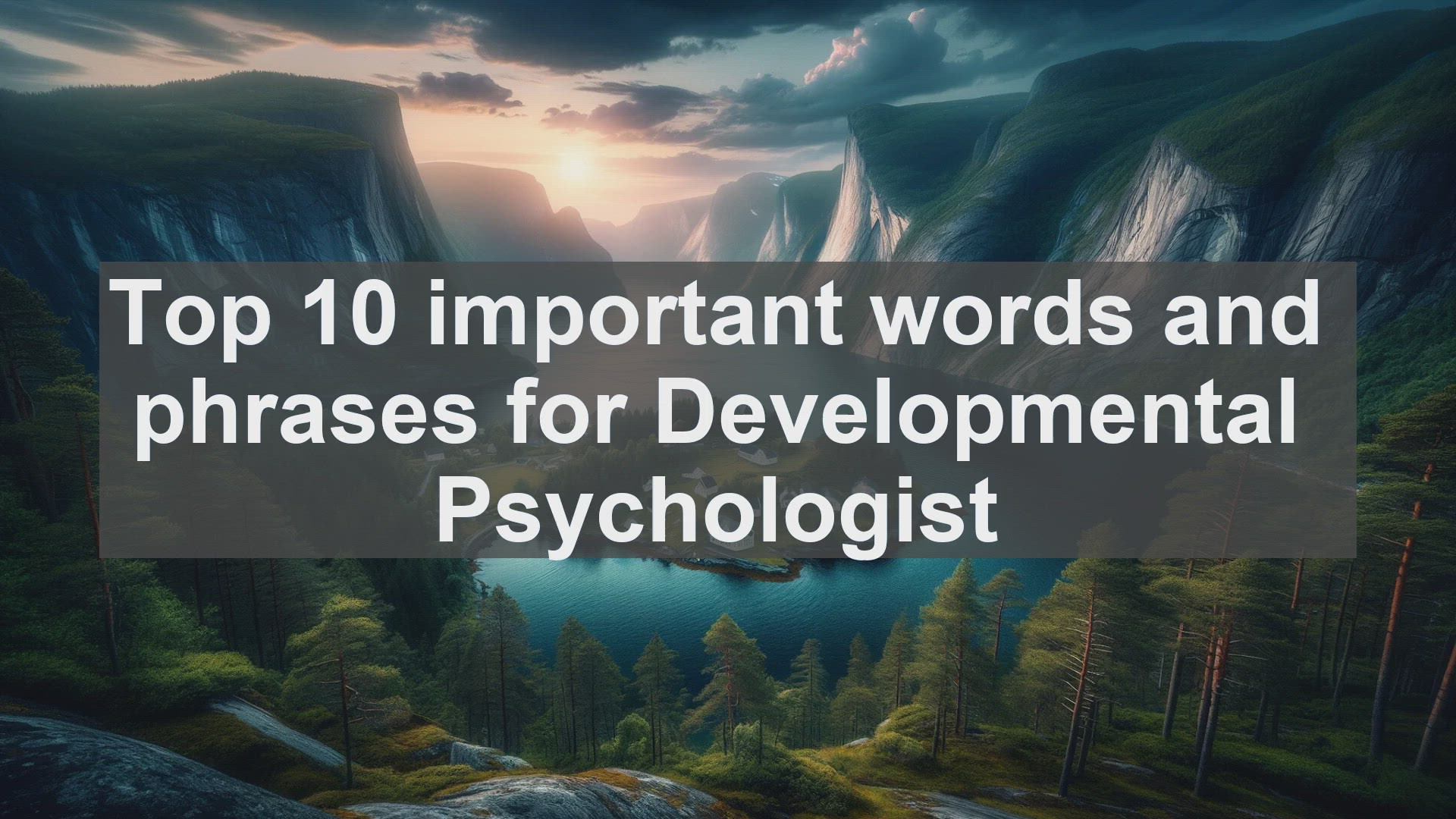 'Video thumbnail for Top 10 important words and phrases for Developmental Psychologist'