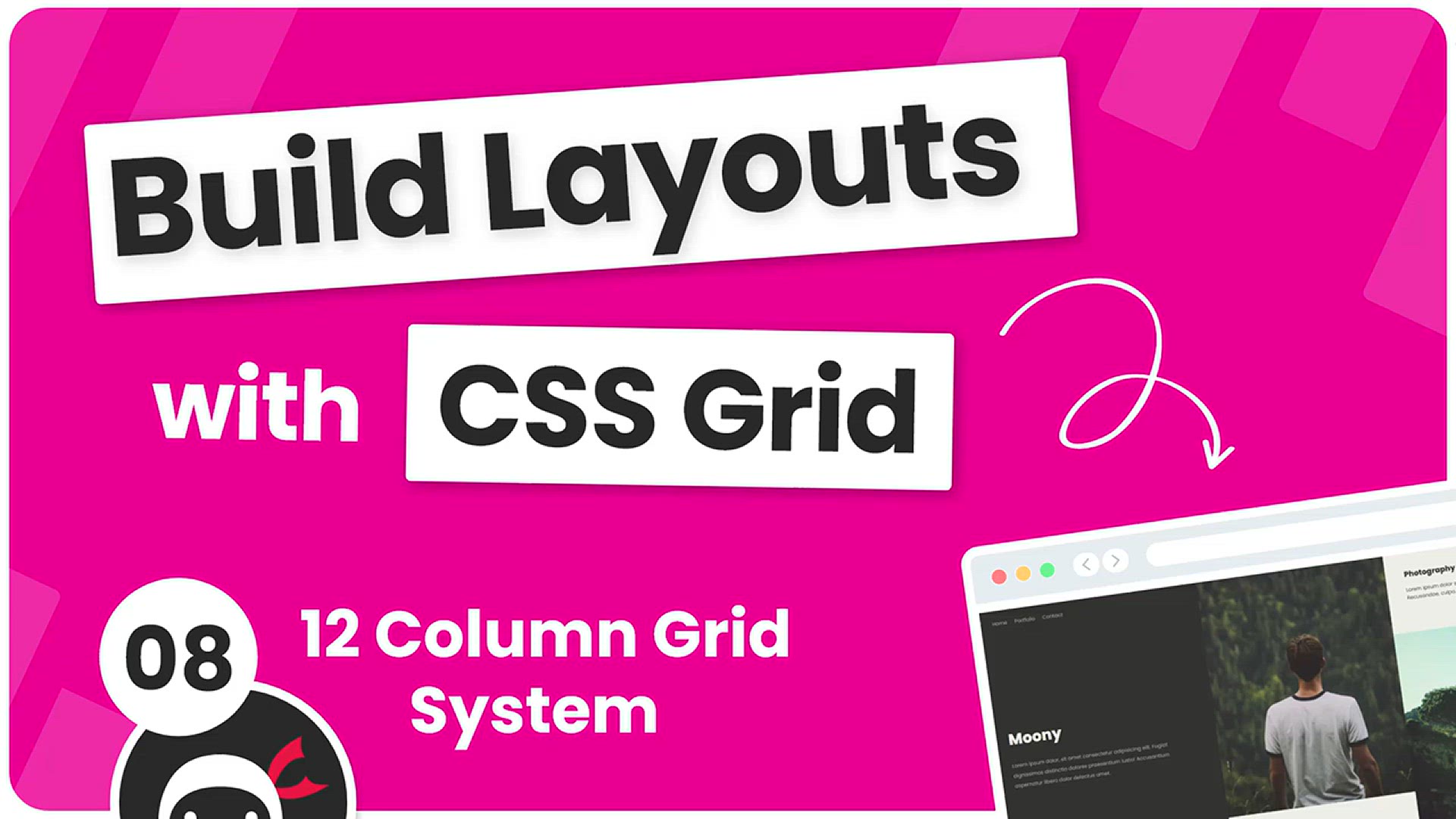 'Video thumbnail for Build Layouts with CSS Grid #8 - 12 Column Grid'