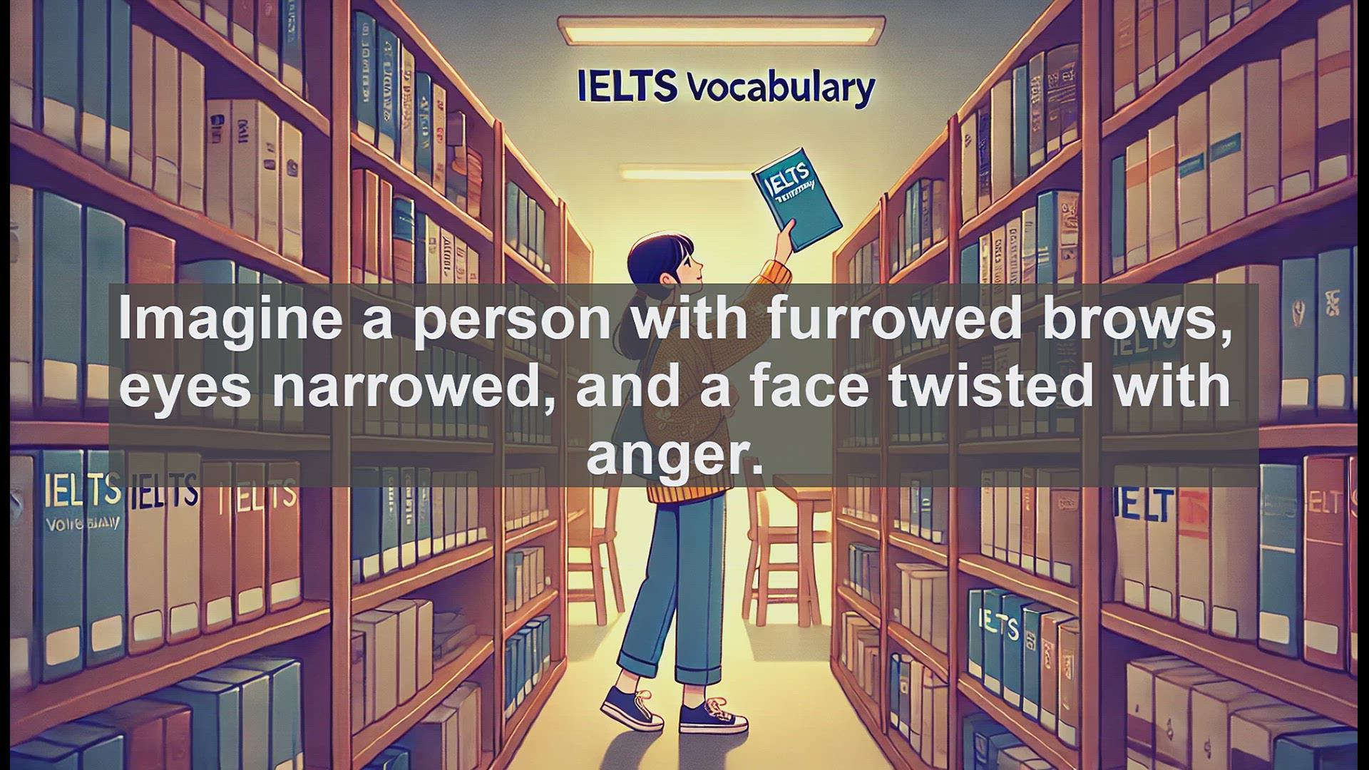 'Video thumbnail for 2000 Must Know IELTS 9.0 Vocabulary - Understanding 'Glower': A Powerful Verb for IELTS Success'