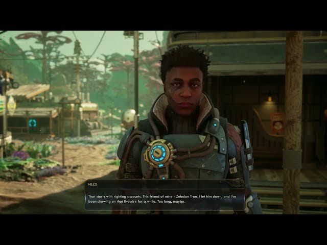Video thumbnail for The Outer Worlds 2 - Pressing Cares: Talk To Niles About Friend Zebulan Tran Dialogue Tree Gameplay