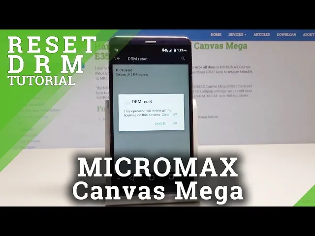 Video thumbnail for How to Reset DRM in MICROMAX Canvas Mega - Delete Digital Licenses