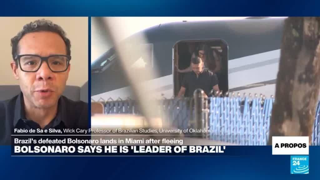 Video thumbnail for Flavio Bolsonaro claims he is Brazil's true leader after fleeing to US
