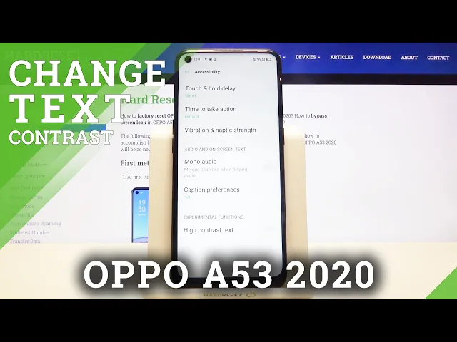 Video thumbnail for High Contrast Text Feature in OPPO A53 2020 – Additional Display Options