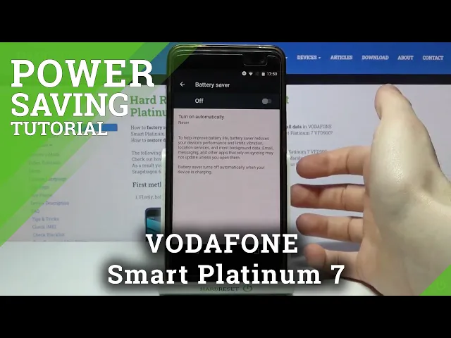 Video thumbnail for How to Enter Power Saving Mode in VODAFONE Smart Platinum 7 – Find Battery Saver Option