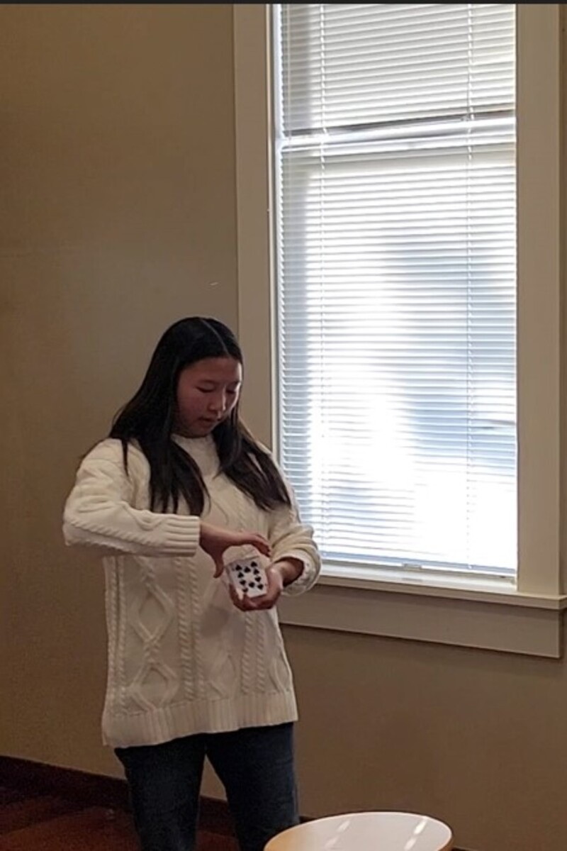 Video thumbnail for Highest card to ceiling magic trick  3.965 m (13 ft) by Karissa Tang