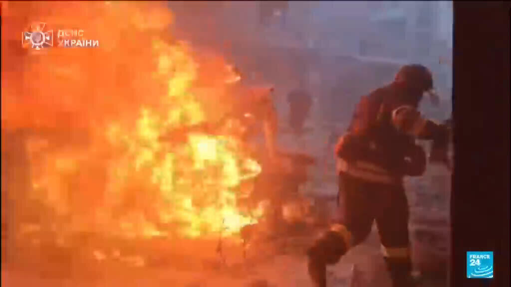 Video thumbnail for Ukraine hosts security talks in Kyiv after strike hit Kharkiv on Friday