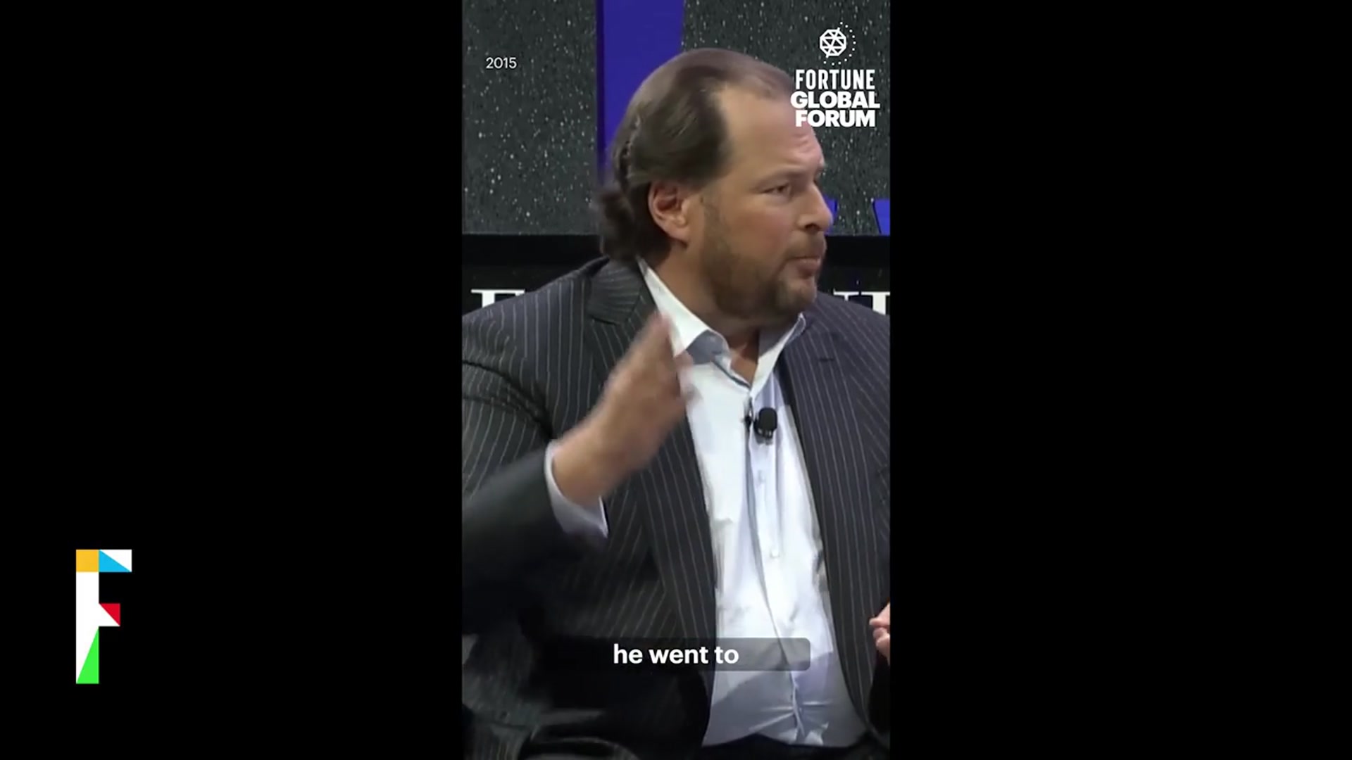'Video thumbnail for Salesforce CEO: Companies should focus on stakeholder value, not shareholder value - Fortune Global Forum'