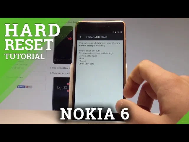 Video thumbnail for How to Factory Reset NOKIA 6 - Wipe Data |HardReset.info