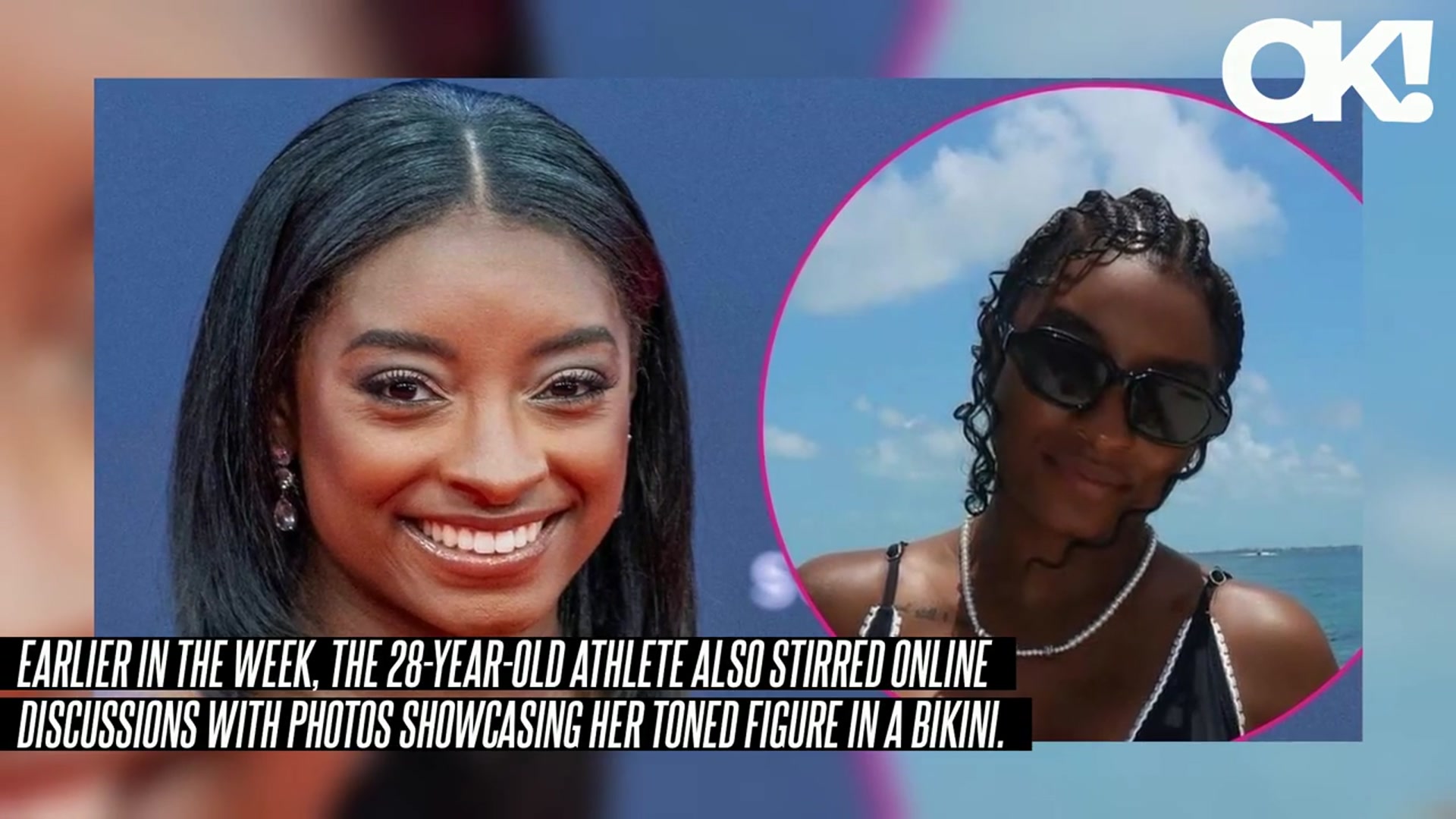 'Video thumbnail for Simone Biles Shows Off Her Cleavage in Bathing Suit After Fueling Plastic Surgery Rumors: Photos'
