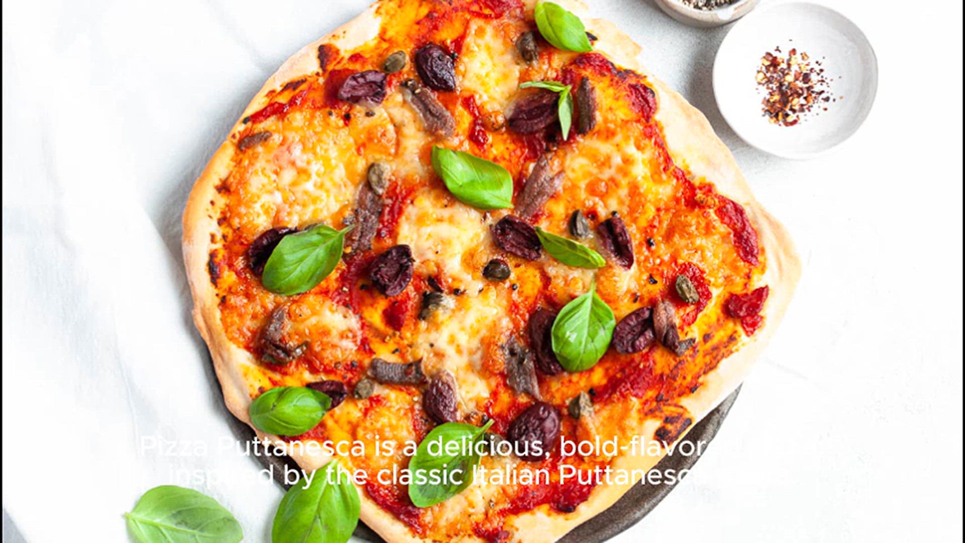 'Video thumbnail for pizza puttanesca recipe'