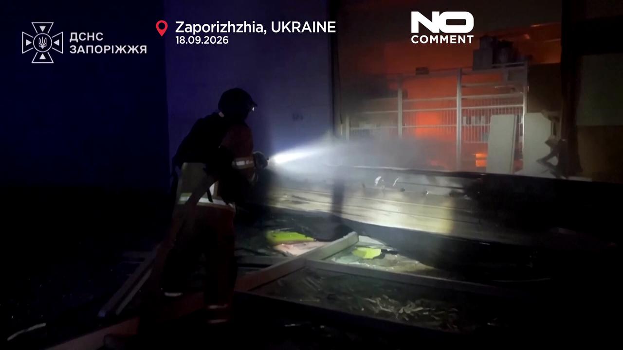 Video thumbnail for Russian drones devastate shopping mall in Zaporizhzhia city