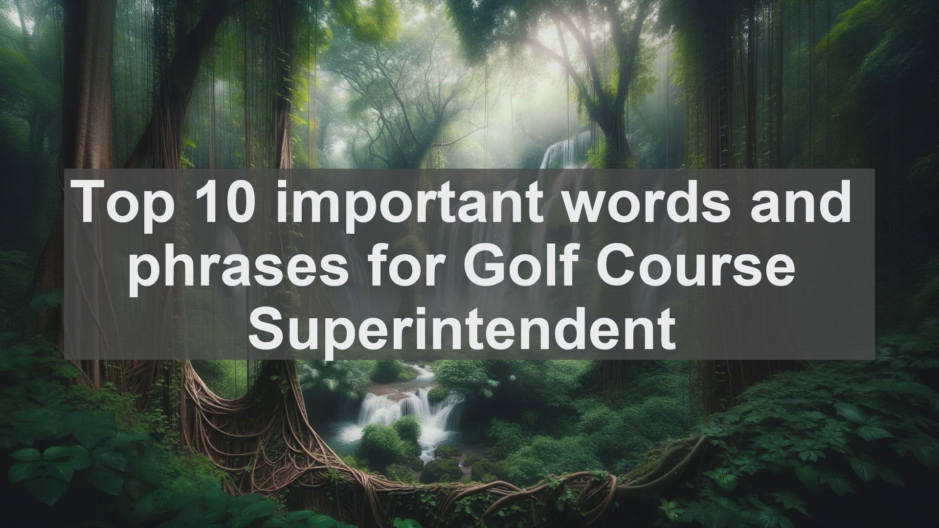 'Video thumbnail for Top 10 important words and phrases for Golf Course Superintendent'
