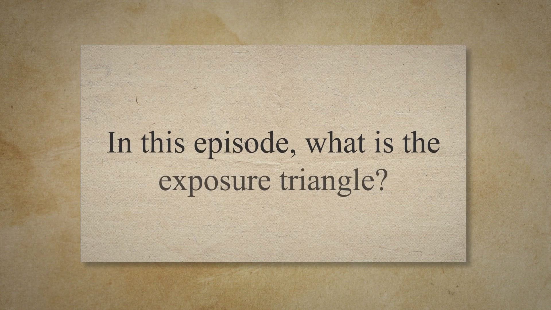 Video thumbnail for What Is The Exposure Triangle?