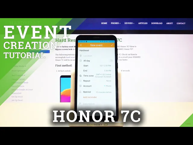 Video thumbnail for How to Set Up Calendar Event in HUAWEI Honor 7C – Add Alert to Calendar