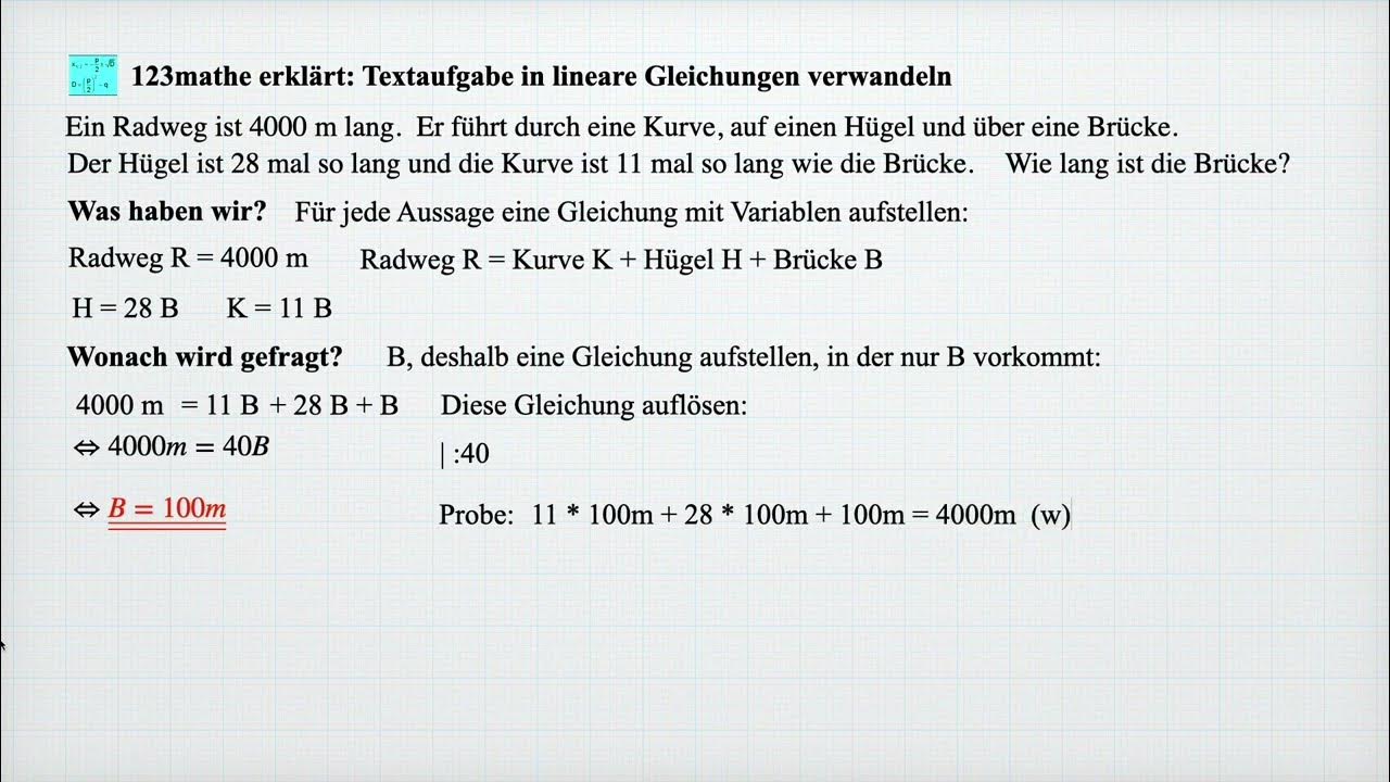 'Video thumbnail for Text in lineare Gleichungen umwandeln'