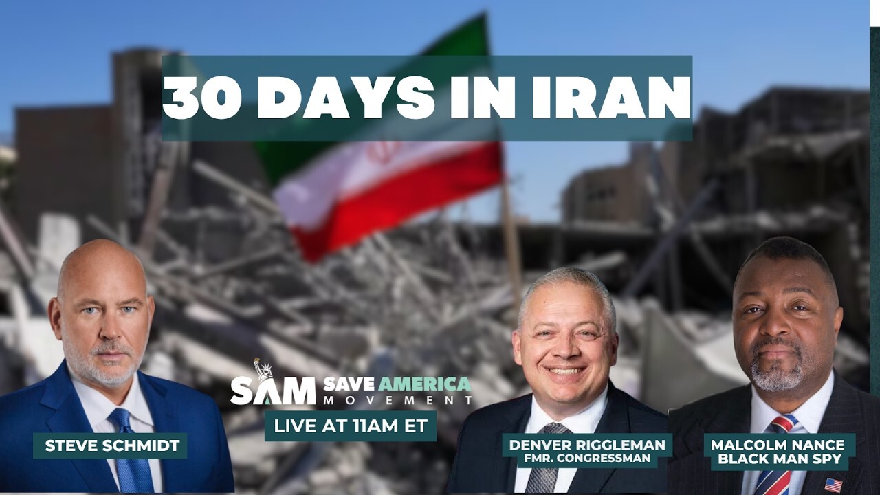 Video thumbnail for SAM LIVE: Iran: Day 30 with Steve Schmidt, Denver Riggleman and Malcolm Nance
