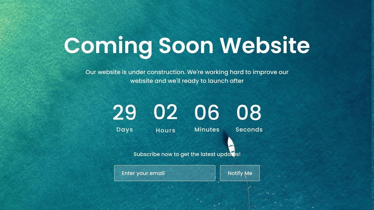 'Video thumbnail for How to Make Coming Soon Website in HTML CSS & JavaScript'