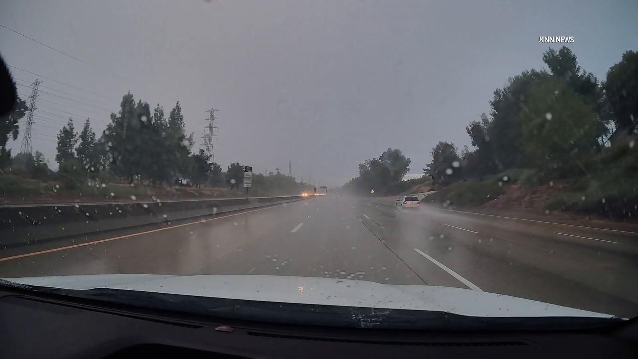 Video thumbnail for US, Los Angeles: Granada Hills Heavy Downpour on 118 Fwy.
